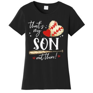 ThatS My Son Out There Baseball Mama Mom Mothers Day Women's T-Shirt