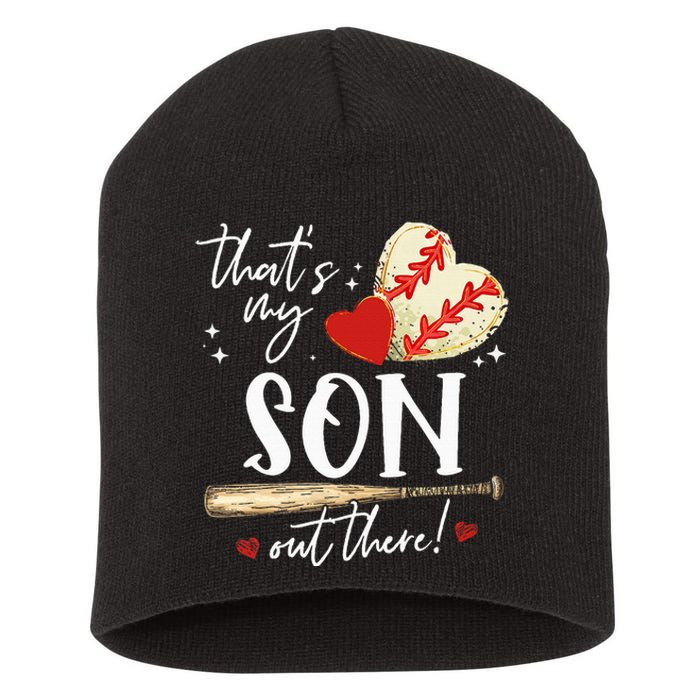 ThatS My Son Out There Baseball Mama Mom Mothers Day Short Acrylic Beanie