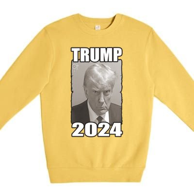 Trump Mug Shot President 2024 Cute Gift Premium Crewneck Sweatshirt