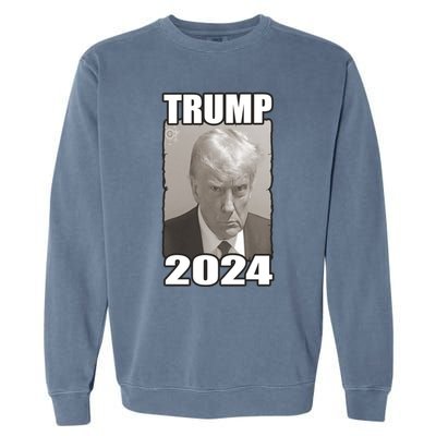 Trump Mug Shot President 2024 Cute Gift Garment-Dyed Sweatshirt