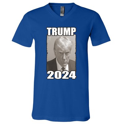 Trump Mug Shot President 2024 Cute Gift V-Neck T-Shirt