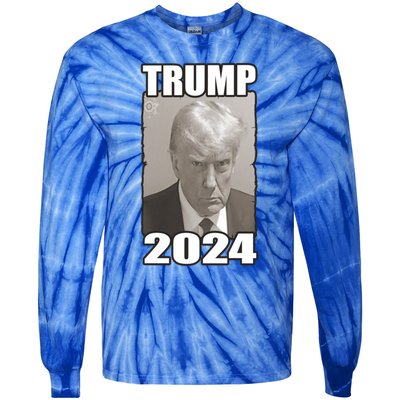 Trump Mug Shot President 2024 Cute Gift Tie-Dye Long Sleeve Shirt