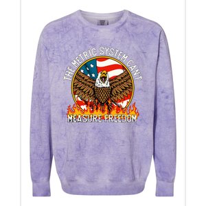 The Metric System CanT Measure Freedom Eagle Usa Flag Meme Colorblast Crewneck Sweatshirt