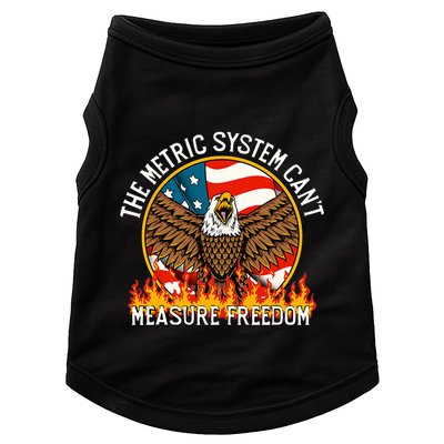 The Metric System CanT Measure Freedom Eagle Usa Flag Meme Doggie Tank