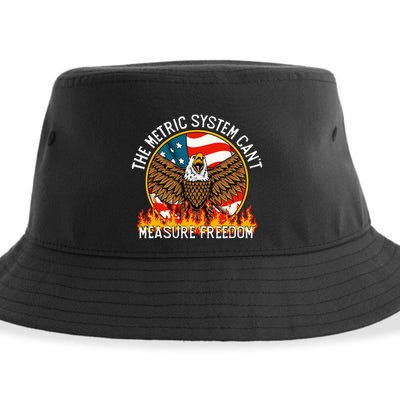 The Metric System CanT Measure Freedom Eagle Usa Flag Meme Sustainable Bucket Hat