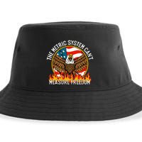 The Metric System CanT Measure Freedom Eagle Usa Flag Meme Sustainable Bucket Hat