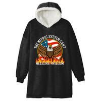 The Metric System CanT Measure Freedom Eagle Usa Flag Meme Hooded Wearable Blanket