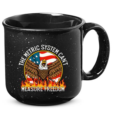 The Metric System CanT Measure Freedom Eagle Usa Flag Meme 15oz Campfire Ceramic Mug