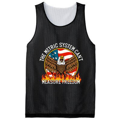 The Metric System CanT Measure Freedom Eagle Usa Flag Meme Mesh Reversible Basketball Jersey Tank