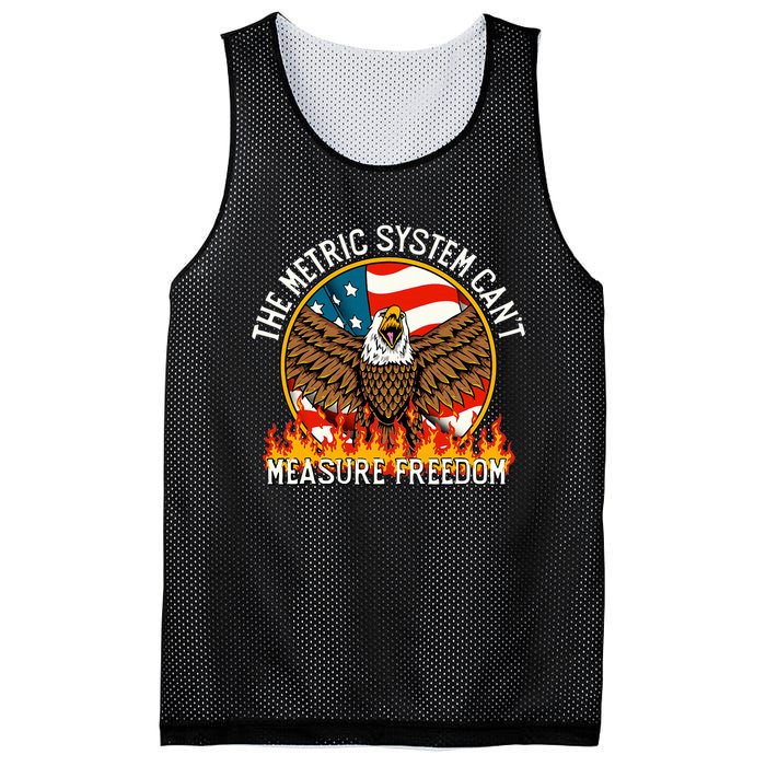 The Metric System CanT Measure Freedom Eagle Usa Flag Meme Mesh Reversible Basketball Jersey Tank