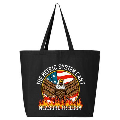 The Metric System CanT Measure Freedom Eagle Usa Flag Meme 25L Jumbo Tote