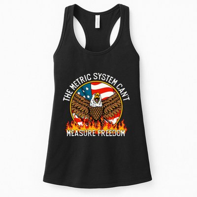 The Metric System CanT Measure Freedom Eagle Usa Flag Meme Womens Tank Top