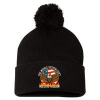 The Metric System CanT Measure Freedom Eagle Usa Flag Meme Pom Pom 12in Knit Beanie
