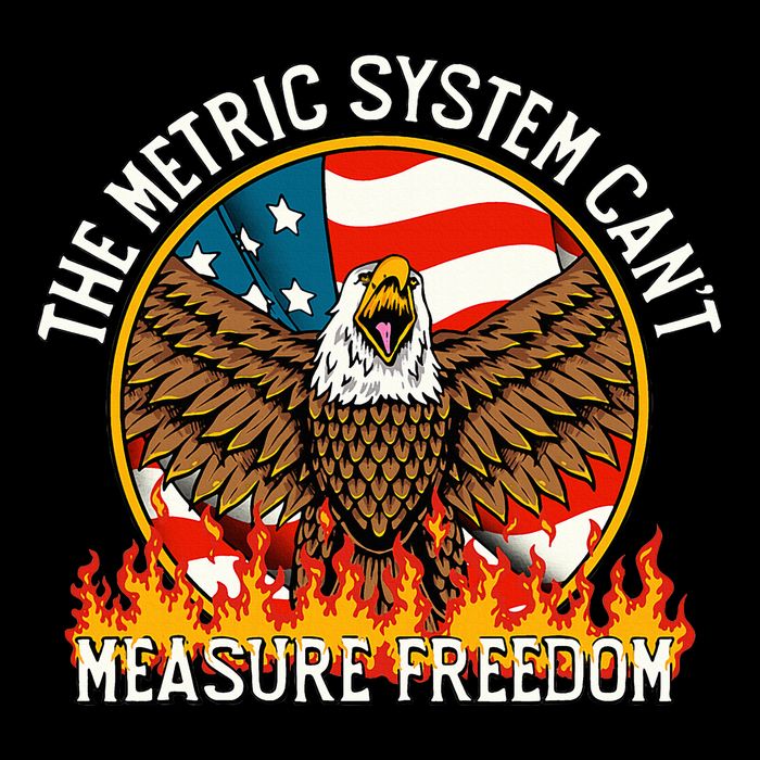 The Metric System CanT Measure Freedom Eagle Usa Flag Meme Pom Pom 12in Knit Beanie