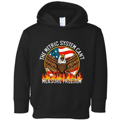 The Metric System CanT Measure Freedom Eagle Usa Flag Meme Toddler Hoodie