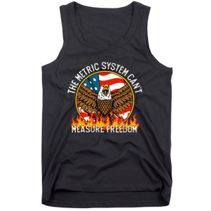 The Metric System CanT Measure Freedom Eagle Usa Flag Meme Tank Top