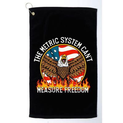 The Metric System CanT Measure Freedom Eagle Usa Flag Meme Golf Towel
