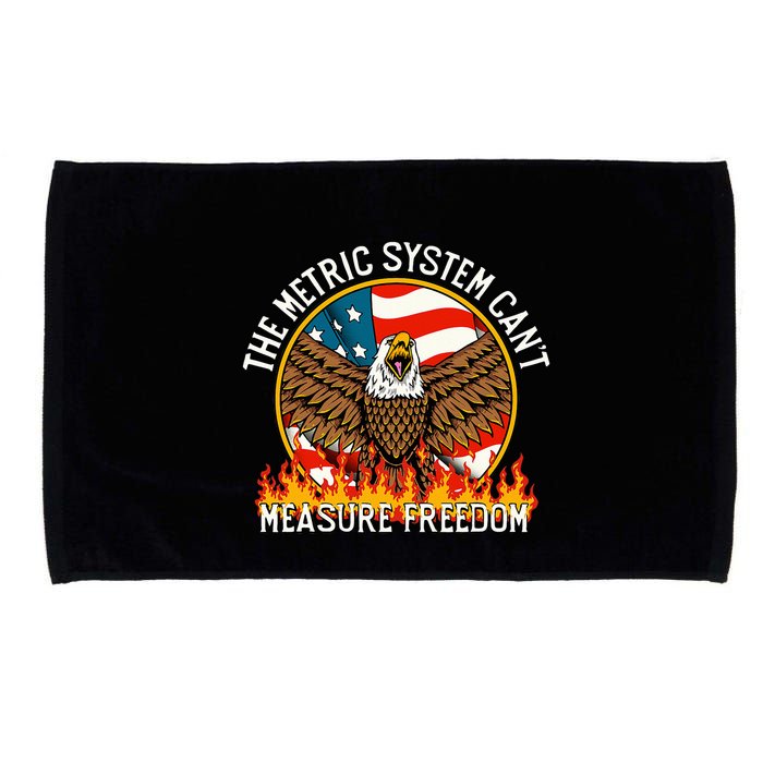The Metric System CanT Measure Freedom Eagle Usa Flag Meme Microfiber Hand Towel