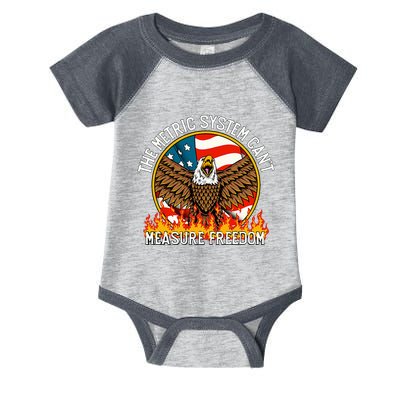 The Metric System CanT Measure Freedom Eagle Usa Flag Meme Infant Baby Jersey Bodysuit
