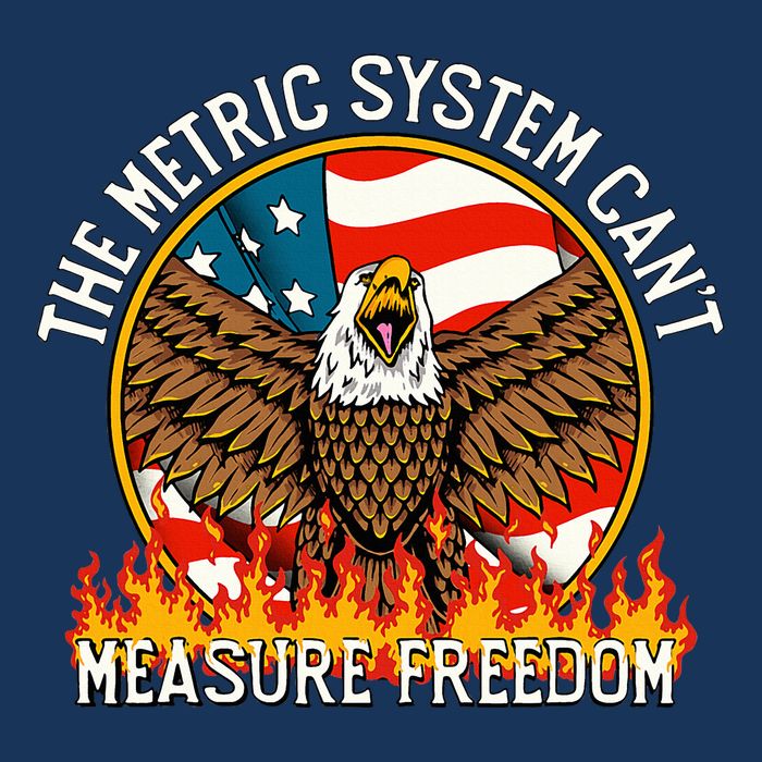 The Metric System CanT Measure Freedom Eagle Usa Flag Meme Infant Baby Jersey Bodysuit
