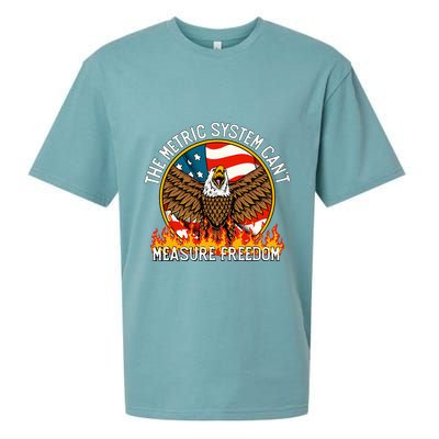 The Metric System CanT Measure Freedom Eagle Usa Flag Meme Sueded Cloud Jersey T-Shirt