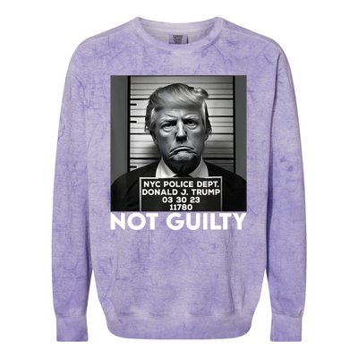 Trump Mug Shot, Trump Not Guilty Pro Trump Supporter Colorblast Crewneck Sweatshirt