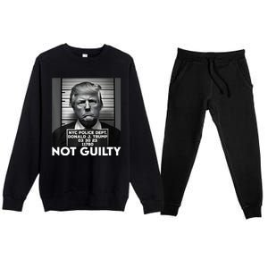 Trump Mug Shot, Trump Not Guilty Pro Trump Supporter Premium Crewneck Sweatsuit Set