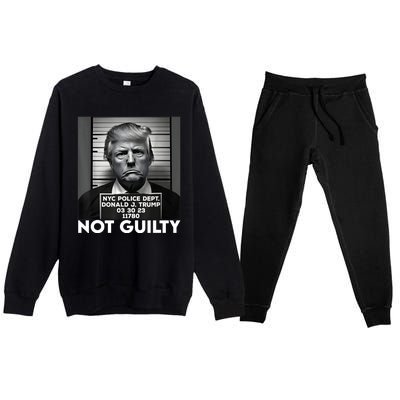 Trump Mug Shot, Trump Not Guilty Pro Trump Supporter Premium Crewneck Sweatsuit Set