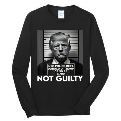 Trump Mug Shot, Trump Not Guilty Pro Trump Supporter Tall Long Sleeve T-Shirt