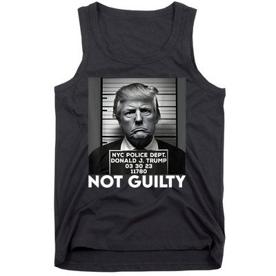 Trump Mug Shot, Trump Not Guilty Pro Trump Supporter Tank Top