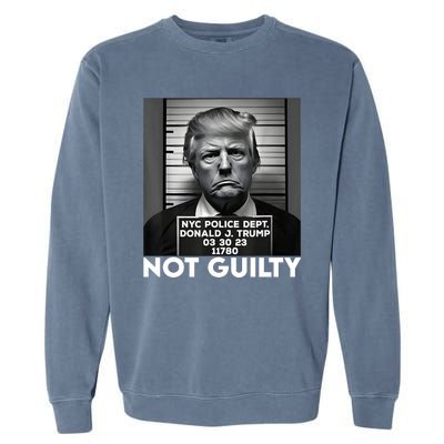 Trump Mug Shot, Trump Not Guilty Pro Trump Supporter Garment-Dyed Sweatshirt