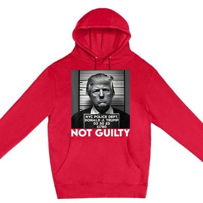 Trump Mug Shot, Trump Not Guilty Pro Trump Supporter Premium Pullover Hoodie