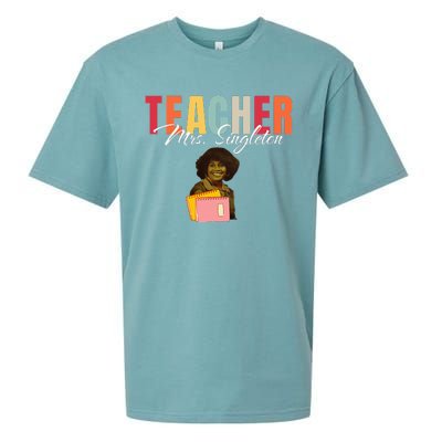 Teacher Mrs. Singleton Loving Mom and Mentor Sueded Cloud Jersey T-Shirt