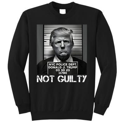 Trump Mug Shot, Trump Not Guilty Pro Trump Supporter Tall Sweatshirt