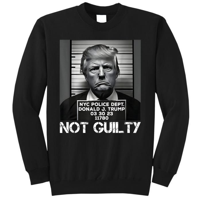 Trump Mug Shot, Trump Not Guilty Pro Trump Supporter Tall Sweatshirt