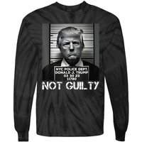 Trump Mug Shot, Trump Not Guilty Pro Trump Supporter Tie-Dye Long Sleeve Shirt