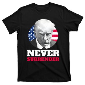 Trump Mug Shot Never Surrender T-Shirt