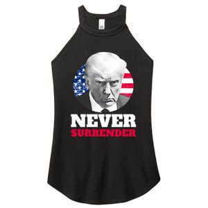 Trump Mug Shot Never Surrender Women’s Perfect Tri Rocker Tank