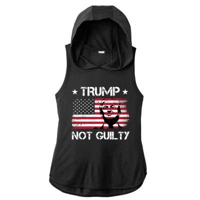 Trump Mug Shot, Trump Not Guilty Pro Trump Supporter Ladies PosiCharge Tri-Blend Wicking Draft Hoodie Tank