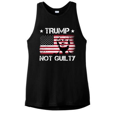 Trump Mug Shot, Trump Not Guilty Pro Trump Supporter Ladies PosiCharge Tri-Blend Wicking Tank