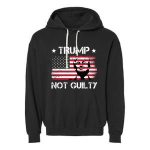 Trump Mug Shot, Trump Not Guilty Pro Trump Supporter Garment-Dyed Fleece Hoodie