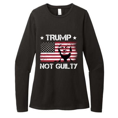 Trump Mug Shot, Trump Not Guilty Pro Trump Supporter Womens CVC Long Sleeve Shirt