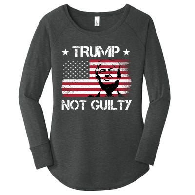 Trump Mug Shot, Trump Not Guilty Pro Trump Supporter Women's Perfect Tri Tunic Long Sleeve Shirt