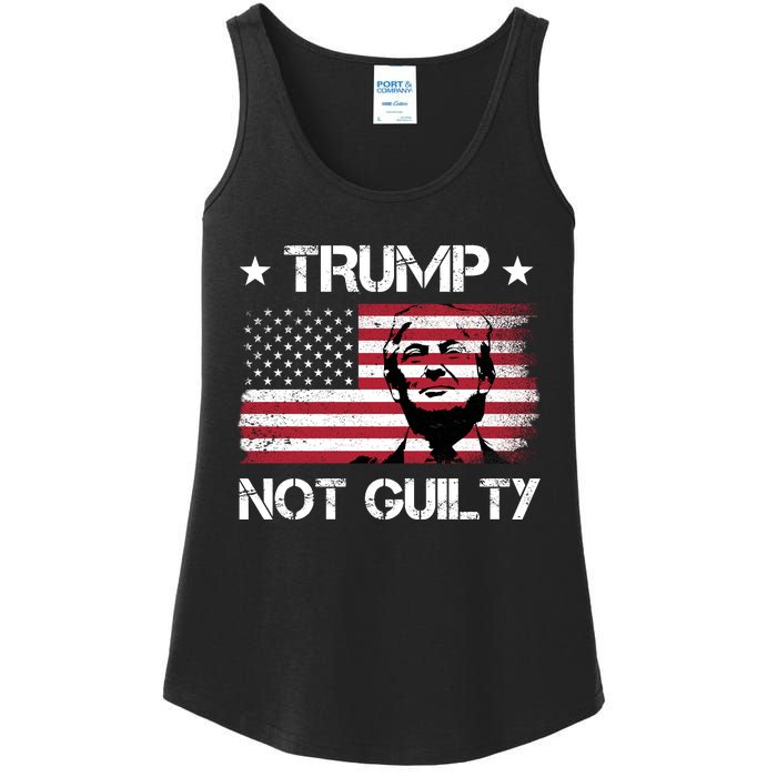 Trump Mug Shot, Trump Not Guilty Pro Trump Supporter Ladies Essential Tank