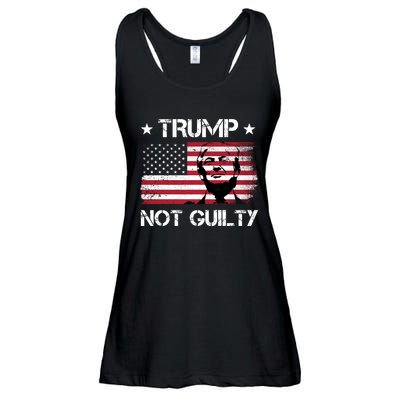 Trump Mug Shot, Trump Not Guilty Pro Trump Supporter Ladies Essential Flowy Tank