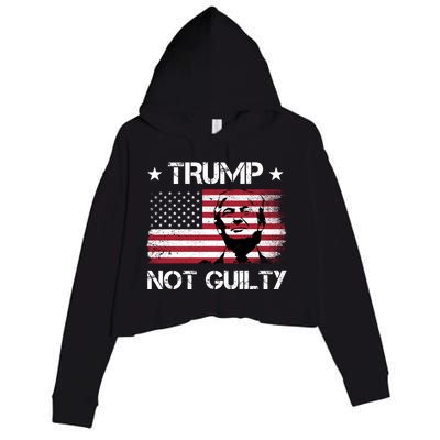 Trump Mug Shot, Trump Not Guilty Pro Trump Supporter Crop Fleece Hoodie