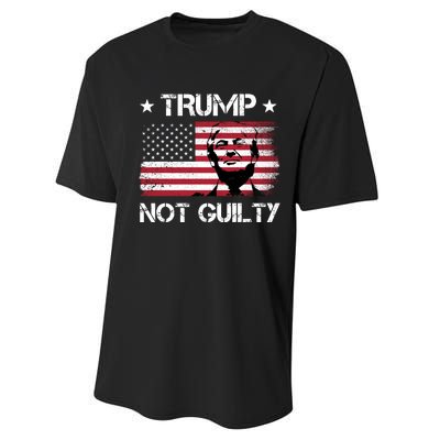 Trump Mug Shot, Trump Not Guilty Pro Trump Supporter Performance Sprint T-Shirt