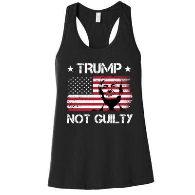 Trump Mug Shot, Trump Not Guilty Pro Trump Supporter Women's Racerback Tank