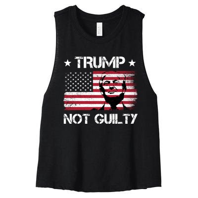 Trump Mug Shot, Trump Not Guilty Pro Trump Supporter Women's Racerback Cropped Tank