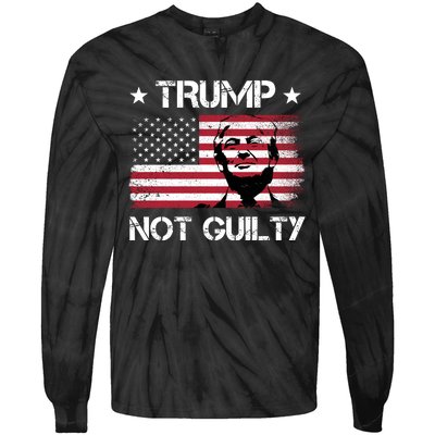 Trump Mug Shot, Trump Not Guilty Pro Trump Supporter Tie-Dye Long Sleeve Shirt